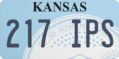KS license plate 217IPS