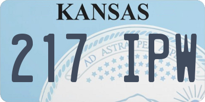 KS license plate 217IPW