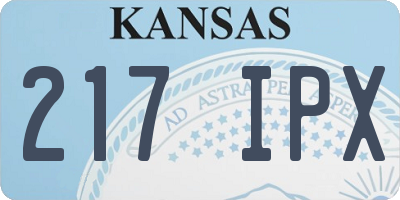KS license plate 217IPX