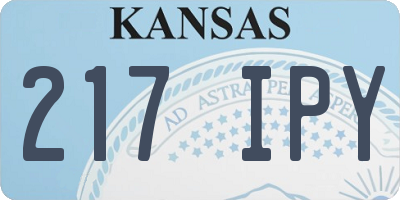 KS license plate 217IPY
