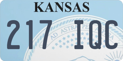 KS license plate 217IQC
