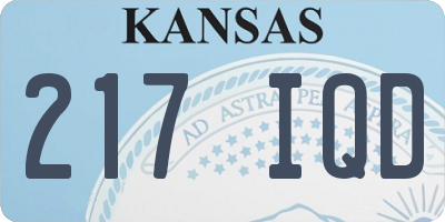 KS license plate 217IQD