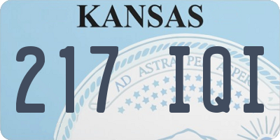 KS license plate 217IQI