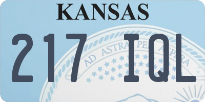KS license plate 217IQL