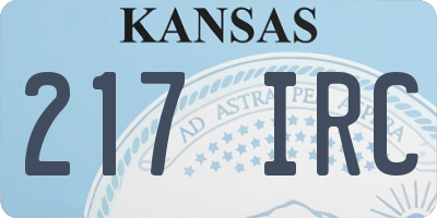 KS license plate 217IRC