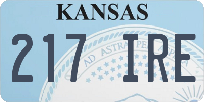 KS license plate 217IRE