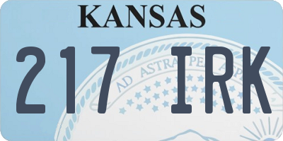 KS license plate 217IRK