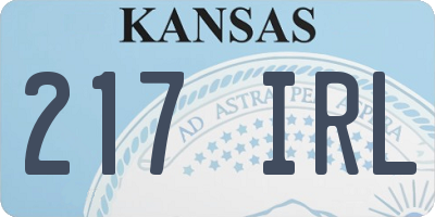 KS license plate 217IRL