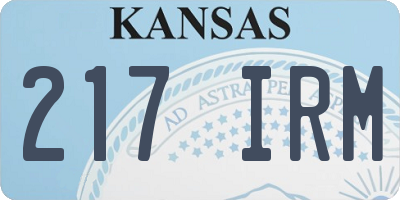 KS license plate 217IRM
