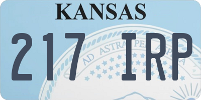 KS license plate 217IRP