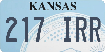 KS license plate 217IRR