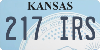 KS license plate 217IRS