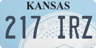 KS license plate 217IRZ