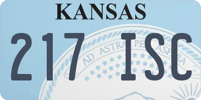 KS license plate 217ISC