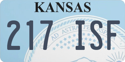 KS license plate 217ISF