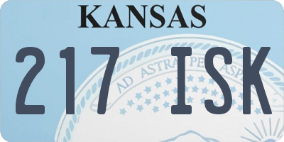 KS license plate 217ISK