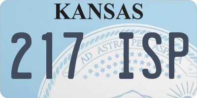 KS license plate 217ISP