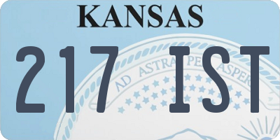 KS license plate 217IST