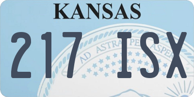 KS license plate 217ISX