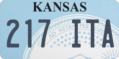 KS license plate 217ITA