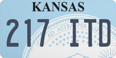 KS license plate 217ITD
