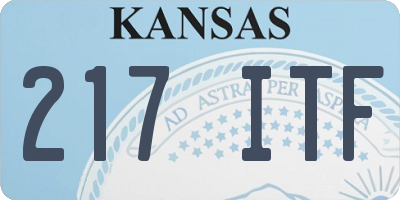 KS license plate 217ITF