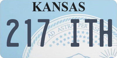 KS license plate 217ITH