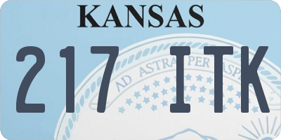KS license plate 217ITK