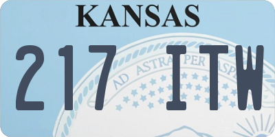 KS license plate 217ITW