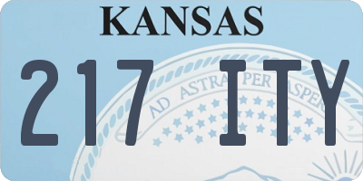 KS license plate 217ITY