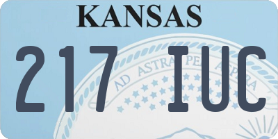 KS license plate 217IUC
