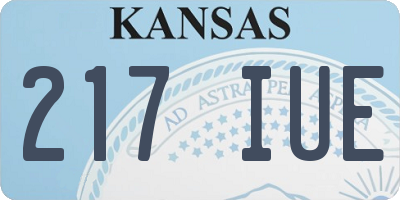KS license plate 217IUE