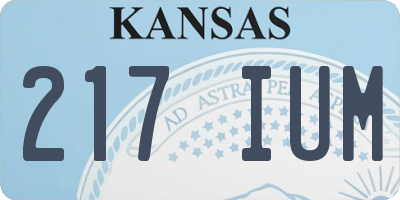 KS license plate 217IUM