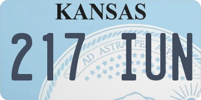 KS license plate 217IUN
