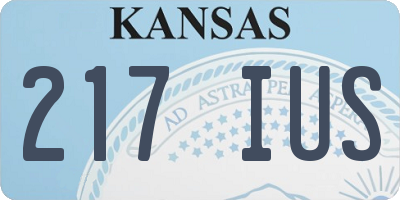 KS license plate 217IUS