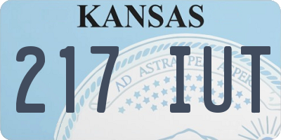 KS license plate 217IUT