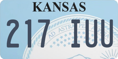KS license plate 217IUU