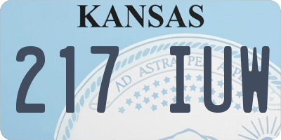 KS license plate 217IUW