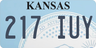 KS license plate 217IUY