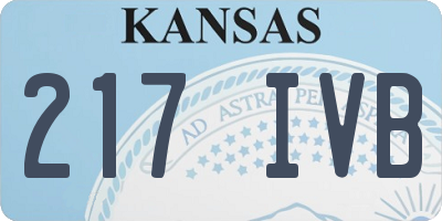 KS license plate 217IVB