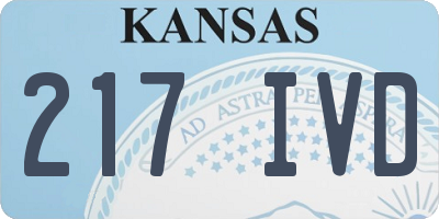 KS license plate 217IVD