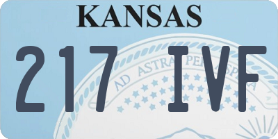 KS license plate 217IVF