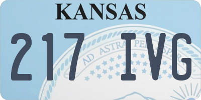 KS license plate 217IVG