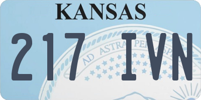 KS license plate 217IVN