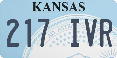 KS license plate 217IVR