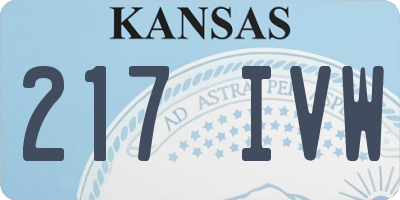 KS license plate 217IVW