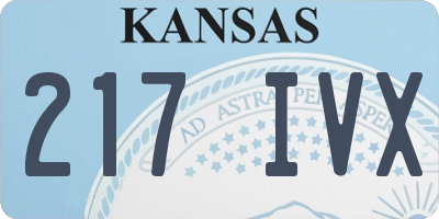 KS license plate 217IVX