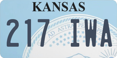 KS license plate 217IWA