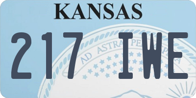 KS license plate 217IWE