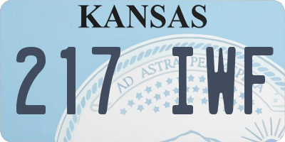 KS license plate 217IWF